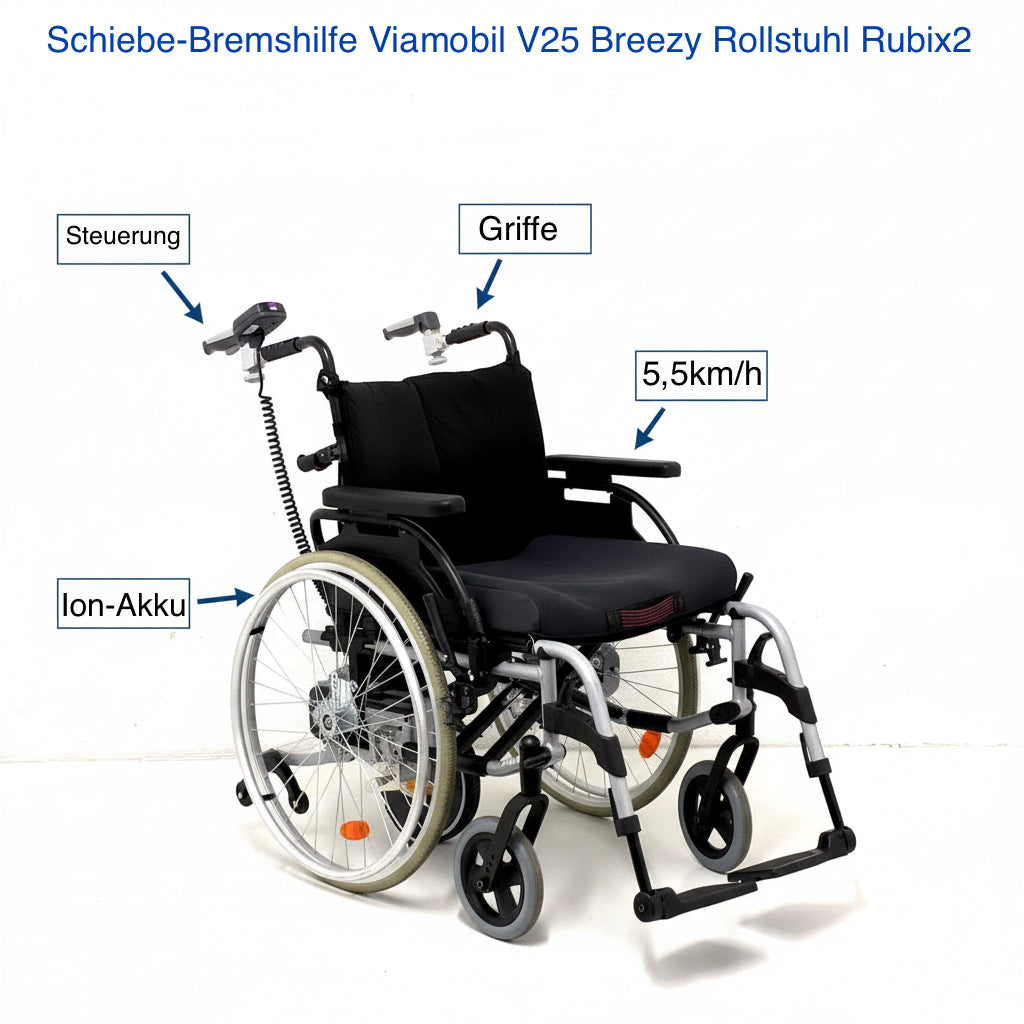 Schiebe-/Bremshilfe Viamobil V25 Breezy Rollstuhl Rubix2