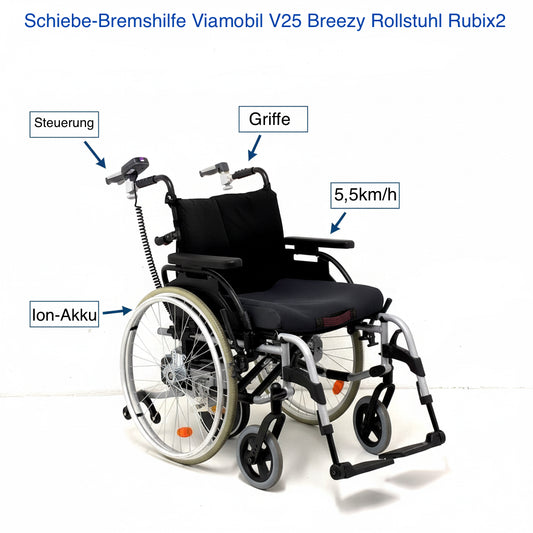 Schiebe-/Bremshilfe Viamobil V25 Breezy Rollstuhl Rubix2